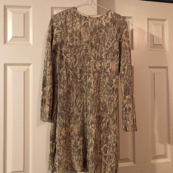 H&M golden floral mini dress - size XS - Picture 3 of 4